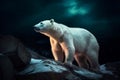 Polar bear rock. Generate Ai Royalty Free Stock Photo