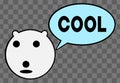 Polar Bear Says Cool Logo - Vector Illustration