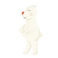 Polar bear scandinavian illustration. Christmas and New year character.