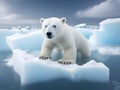 Polar bear is standing on a small melting iceberg Royalty Free Stock Photo