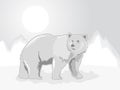 Polar Bear on a stylized ice mountain background