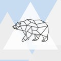 Polar bear stylized triangle polygonal model.
