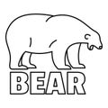 Polar bear tears logo, outline style