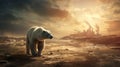 Polar bear threatened by climate change, global warming and ice meltin