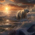 Polar bear threatened by climate change and global warming