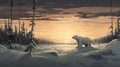 Polar Bear In Tranquil Tundra: Commissioned 2d Game Art