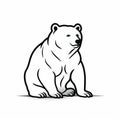 Bold And Cartoonish Black And White Polar Bear Illustration