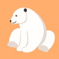 Polar bear , vector illustration , flat style Royalty Free Stock Photo