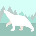 Polar bear, vector illustration, flat style, profile Royalty Free Stock Photo