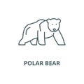 Polar bear vector line icon, linear concept, outline sign, symbol Royalty Free Stock Photo