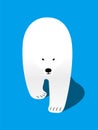 Polar bear walking flat 3D icon design, vector illustration Royalty Free Stock Photo