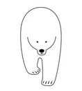 Polar bear walking, outline icon design, vector illustration Royalty Free Stock Photo