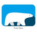 Polar bear walking side flat 3D icon design, vector illustration Royalty Free Stock Photo