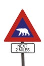 Polar Bear warning roadsign