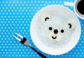 Polar bear white rice noodles Royalty Free Stock Photo