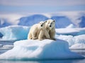 Ai Generated illustration Wildlife Concept of Polar bears on iceberg Royalty Free Stock Photo