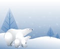 Polar Bears in Winter Snow