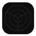 Polar, circular grid, mesh. Pie chart, graph element