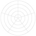 Polar, circular grid, mesh. Pie chart, graph element