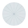 Polar coordinate circular grid isolated on white background. 360 degrees scale. Blank polar graph paper. Vector
