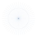 Polar coordinate circular grid isolated on white background. 360 degrees scale. Blank polar graph paper. Vector