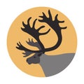 Polar deer head,vector illustration, flat Royalty Free Stock Photo