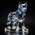 Luxurious Geometric Australian Shepherd Sculpture On Black Background Royalty Free Stock Photo