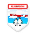 Polar expedition flat color vector badge