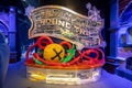 The Polar Express Roundtrip Sign At The Entrance Ice Sculpture At Gayloard Palms Resort In Orlando Royalty Free Stock Photo