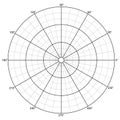 Polar Grid with Concentric Circles Diagram Chart Isolated Vector Illustration