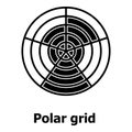 Polar grid icon, simple style.