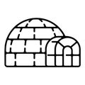 Polar igloo icon, outline style