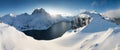 Polar night, Senja panoramic view landscape nordic snow cold winter norway ocean cloudy sky snowy mountains. Troms county Royalty Free Stock Photo