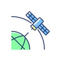 Polar Satellite blue, green RGB color icon
