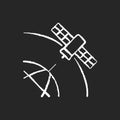 Polar Satellite chalk white icon on dark background Royalty Free Stock Photo