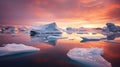 polar tabular icebergs landscape