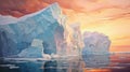 polar tabular icebergs landscape