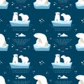 Polar teddy-bear seamless pattern Royalty Free Stock Photo
