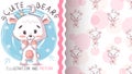 Polar white bear - seamless pattern Royalty Free Stock Photo