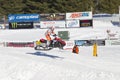 Polaris Red & Black Snowmobile High in the Air Landing