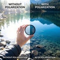 Polarizing Filter Lake Reflection Comparison Royalty Free Stock Photo