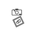 polaroid, camera line icon. Elements of valentines day illustration icons. Signs, symbols can be used for web, logo, mobile app, Royalty Free Stock Photo