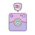 Camera polaroid icon smile