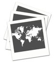 Polaroid film frames with map Royalty Free Stock Photo