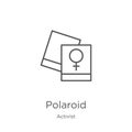 polaroid icon vector from activist collection. Thin line polaroid outline icon vector illustration. Outline, thin line polaroid Royalty Free Stock Photo