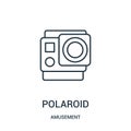 polaroid icon vector from amusement collection. Thin line polaroid outline icon vector illustration