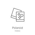 polaroid icon vector from hobbies collection. Thin line polaroid outline icon vector illustration. Outline, thin line polaroid