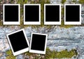 Polaroid pattern for photo frames with background texture