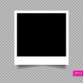 Polaroid photo frame template with shadow