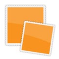 Orange Polaroid photo frame, vector illustration